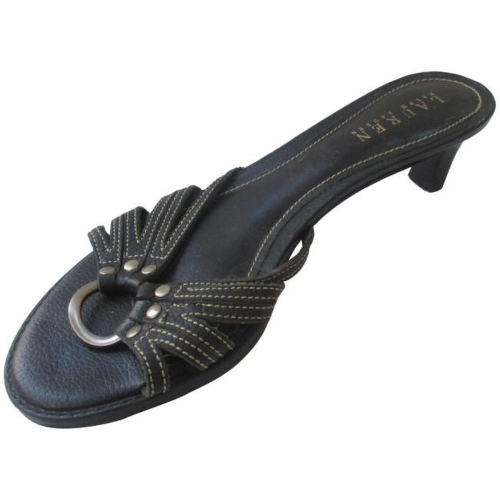 *Ralph Lauren Blue RETRO Open Toe Slides